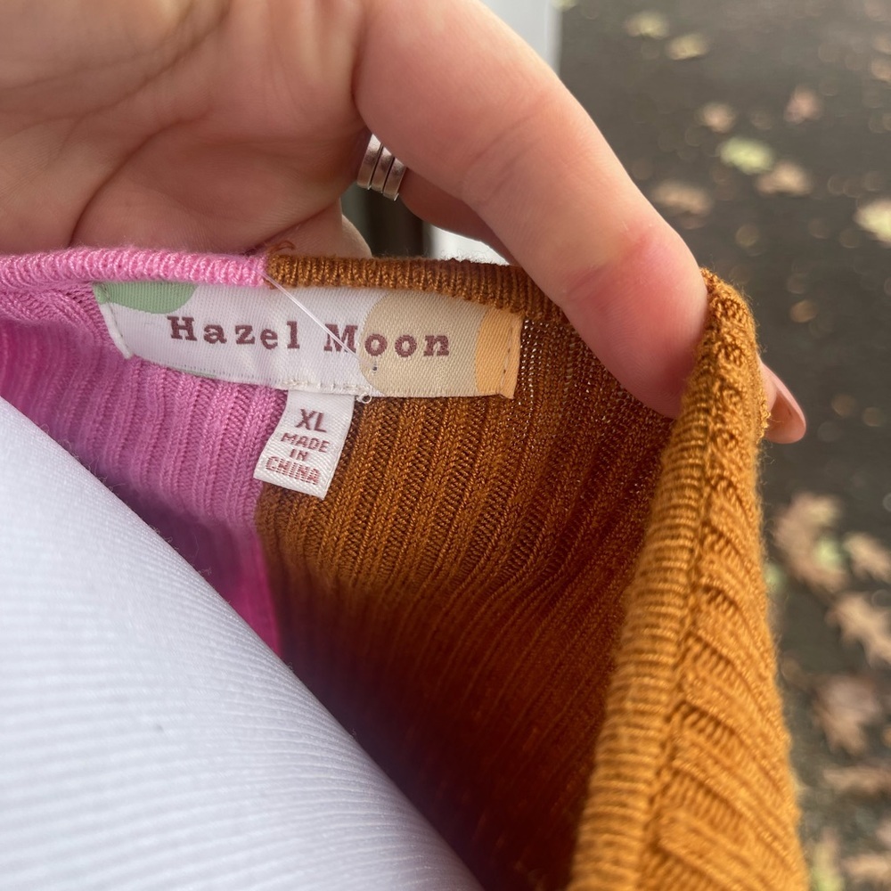 NWT HAZEL MOON SPLIT COLOR OPEN CARDIGAN - Picture 5 of 6